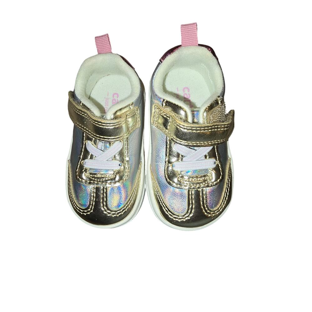 Baby Girl Shoes Size 3 New Without Tags Carter's Gold and iridescent Silver